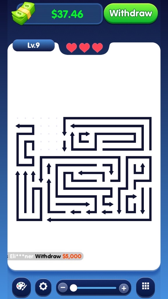 Rich Arrow monochrome maze with directional arrows